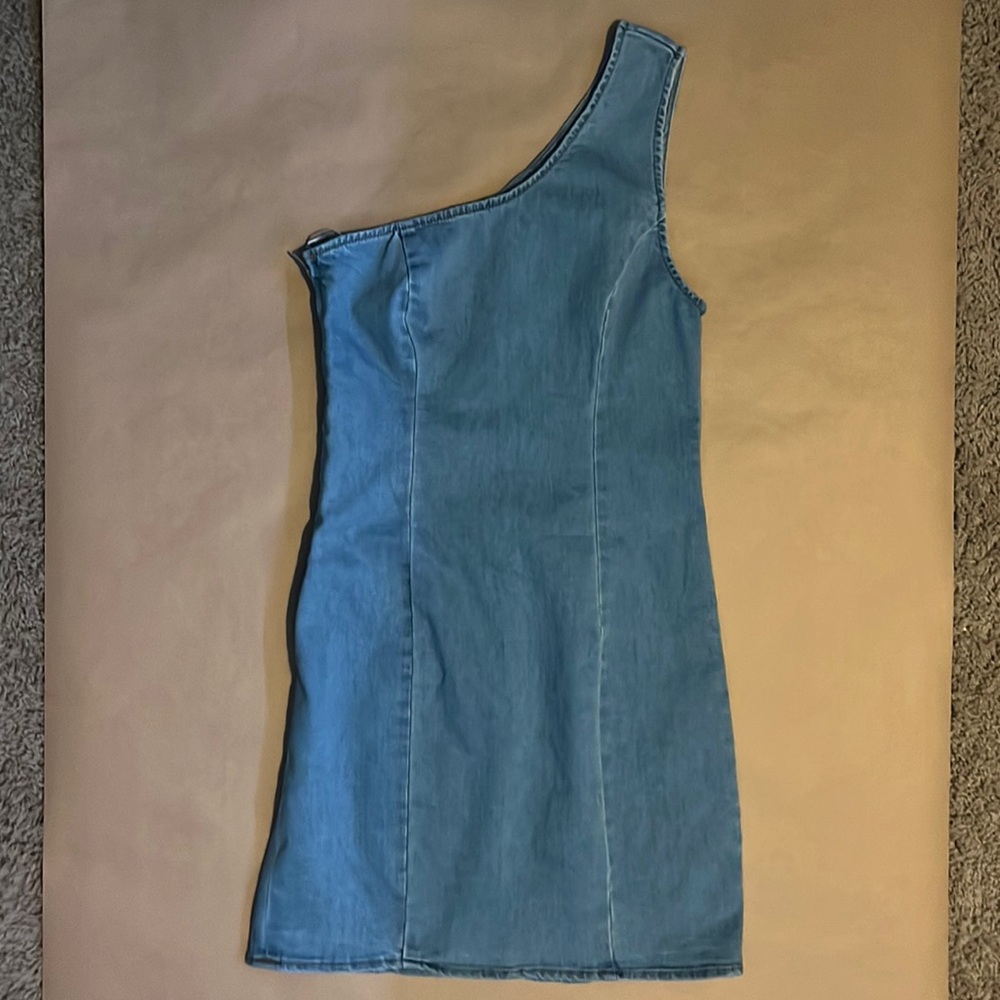 altar’d state one shoulder jean dress